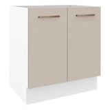 Mueble Cocina Madesa Agata 70x60cm 2 Puertas S Tablero B Color Blanco/crema