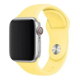 Pulseira Sport Compatível Apple Watch Serie 8 41mm 45mm Top Cor Amarelo Largura 41 Mm