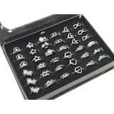 12 Anillos Formitas Caladas Surtidas Acero Quirúrgico 316l