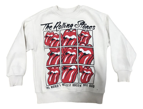 Buzo Color Crema Niños The Rolling Stones Zara Talle 6-7 