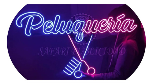 Cartel Peluquería En Neón Led -  Deco - Luminoso - Hogar