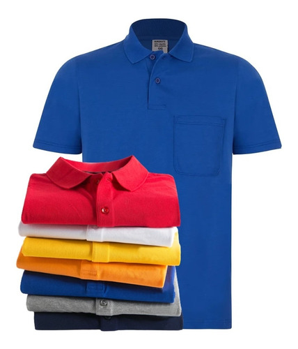 Camisa Polo Lisa Masculina Blusa Camiseta C/ Bolso Qualidade