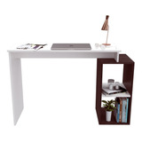 Escritorio Moderno Bicolor Wengue / Blanco Home Office Ejv02