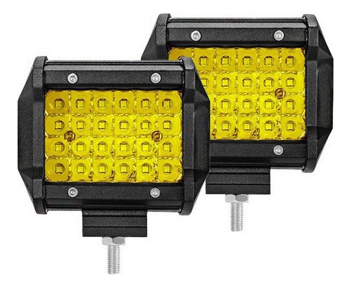 Par Faros Led Auxiliares 4 3000k 72w Luz Amarilla Ámbar