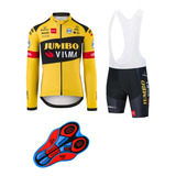 Uniforme Ciclismo Jumbo Badana Gel Manga Larga Bicicleta