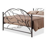 Baxton Studio Zinnia Metal Plataforma Cama  Del Mar Negro Or