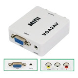 Mini Conversor Adaptador Vga Para Áudio E Vídeo Av Rca Ativo