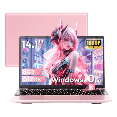 Laptop Portátil Intel Celeron N3060 8 GB RAM+512 GB SSD Windows 10 Pro, Kinwodon Laptop Gamer De 14.1 pulgadas Fhd 1920*1080 + 8000 mAh Battery, Notebook For Office Y Entretenimiento Oro Rosa | Envío gratis