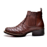 Bota Country Masculina Escamada Cano Curto Texana Botina