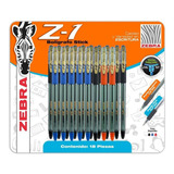 Boligrafo Stick Zebra Z - 1 Con 18 Piezas