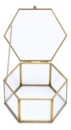 Hipiwe Joyero De Cristal Vintage  Organizador De Joyas Hexa