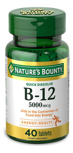 Vitamina B12 5000 Mcg Metabolismo Sistema Nervioso 40 Tab