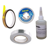 Kit Reballing Bga Fluxo No Clean Malha Fita Aluminio Kapton