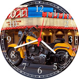 Relógio De Parede Grande 40 Cm Motos Arte Vintage Decorar