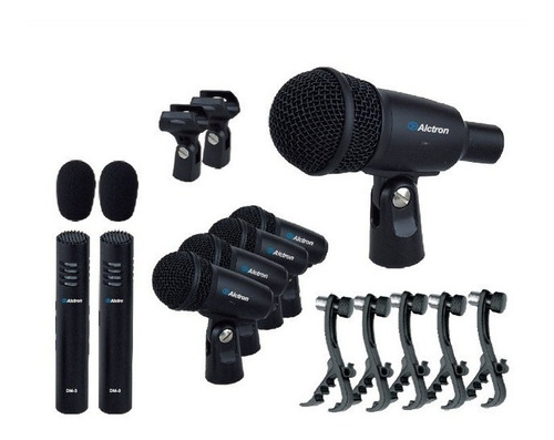 Kit De 7 Micrófonos P/ Bateria Alctron T8400 Incluye Clamps