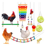 Juego De 7 Juguetes De Pollo, Accesorios De Gallinero Para G