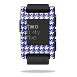 Skin Vinilo Para Pebble Smart Watch  Blue Houndstooth  - Usa