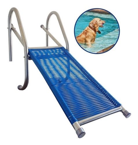 Escada Em Inox Salva Pet Com Rampa Para Piscina