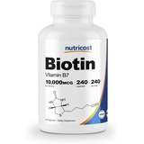 Biotina Vitamina B7 Nutricost 10,000mcg 240ct