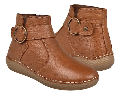 Botines Casuales Para Dama Lobo Solo 5053 Piel Café