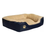 Cama Mediana Rectangular Perro Gato Lux Navy 75x55cm Tesso