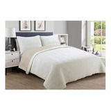 Cubrecama Quilt Liso Reversible King Size Con 2 Fundones