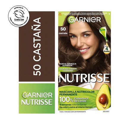 Tintura Tono 50 Castaña Nutrisse Garnier | MercadoLibre
