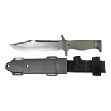 Cuchillo Tactico Militar + Funda Rigida ! Campismo A9424 Color Negro/verde