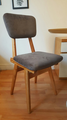 Silla Retro De Madera Paraíso Vintage Tapizada Comedor Mesa