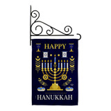 Juego De Bandera De Jardín Joy De Hanukkah, Soporte De Pared