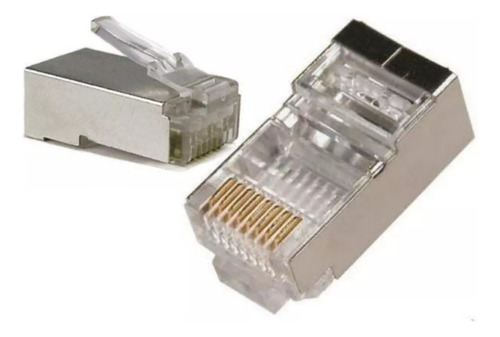 10 Conector Macho Rj45 Cat 5 O Cat6 Metálico Para Utp