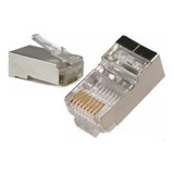 10 Conector Macho Rj45 Cat 5 O Cat6 Metálico Para Utp