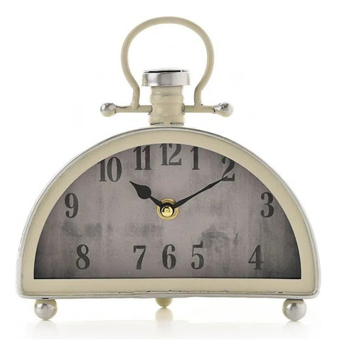 Reloj De Sobremesa Vintage Antiqué Retro Metal Decorativo