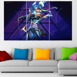 Cuadro Triptico Neon Valorant Canvas Art 120x70cm