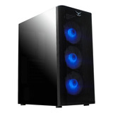 Gabinete Gamer Gaming Naceb Zed Na-0613 Iluminación Rgb 3 Ventiladores Frontales Panel Lateral De Cristal Templado Color Negro