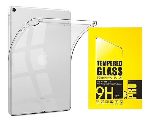 Carcasa Transparente + Mica Vidrio iPad 10.2 2019 7ma Gen
