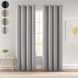 Cortinas Blackout Largas Tejida Hogar 275x216cm 2 Piezas Color Gris