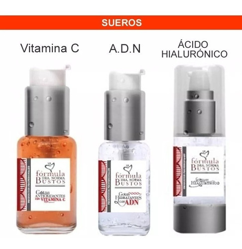 Norma Bustos X 3 Serum Adn + Ac  Hialuronico+ Vitamina C 