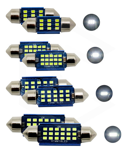 Par De Focos Luz Interior 18 Leds Canbus 31mm 36mm 39mm 41mm