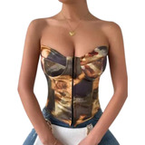 Corset Bustier Estampa Renacimiento Importado Arte Aesthetic