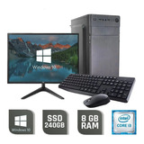 Pc Computador Cpu Torre Intel I3 8gb Ram Ssd 240gb Monitor