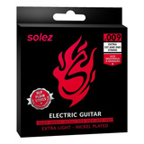 Encordoamento Para Guitarra Solez 009 Slg9 Mi E Si Extra