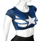 Crop Top Licrado Super Girl Hero Slim Fit Oxo Sport