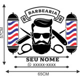 Adesivo Barbearia Barbeiro Salão Parede Vidro Barb152.1