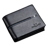 Cartera Plegable De Piel Genuina Gran Capacidad Para Hombre