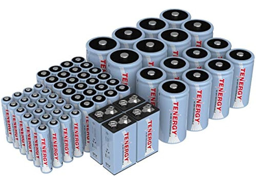 Tenrgy aa Aaa C D 9v Battery, combo De Baterías Recargables 