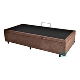 Cama Box Baú Solteirão Reforçada 96x203 Fabricação Própria Cor Suede Marrom