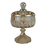 Potiche Bomboniere Louise De Cristal Vidro Âmbar 18cm