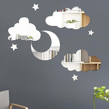 Espejos Adhesivos Nube Y Estrellas Para Pared