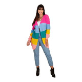 Quimono Cardigan Barbie Tricô Colorido Neon Inverno 2019